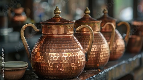Kettle: Traditional Indian pitcher used for brewing and serving, typically made of copper or stainless steel.