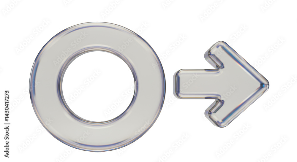 Isolated Gender Symbol with Circle and Arrow Icon Isolated Gender Symbol with Circle and Arrow Icon