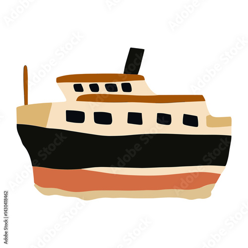 Passenger ferry illustration colorful simple vector