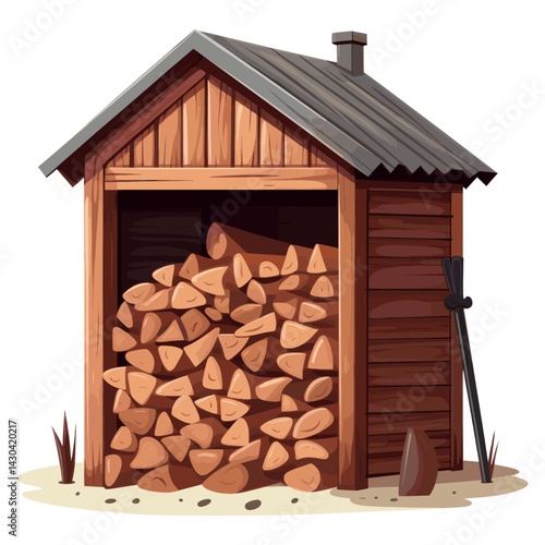Woodshed illustration outdoors architecture vector