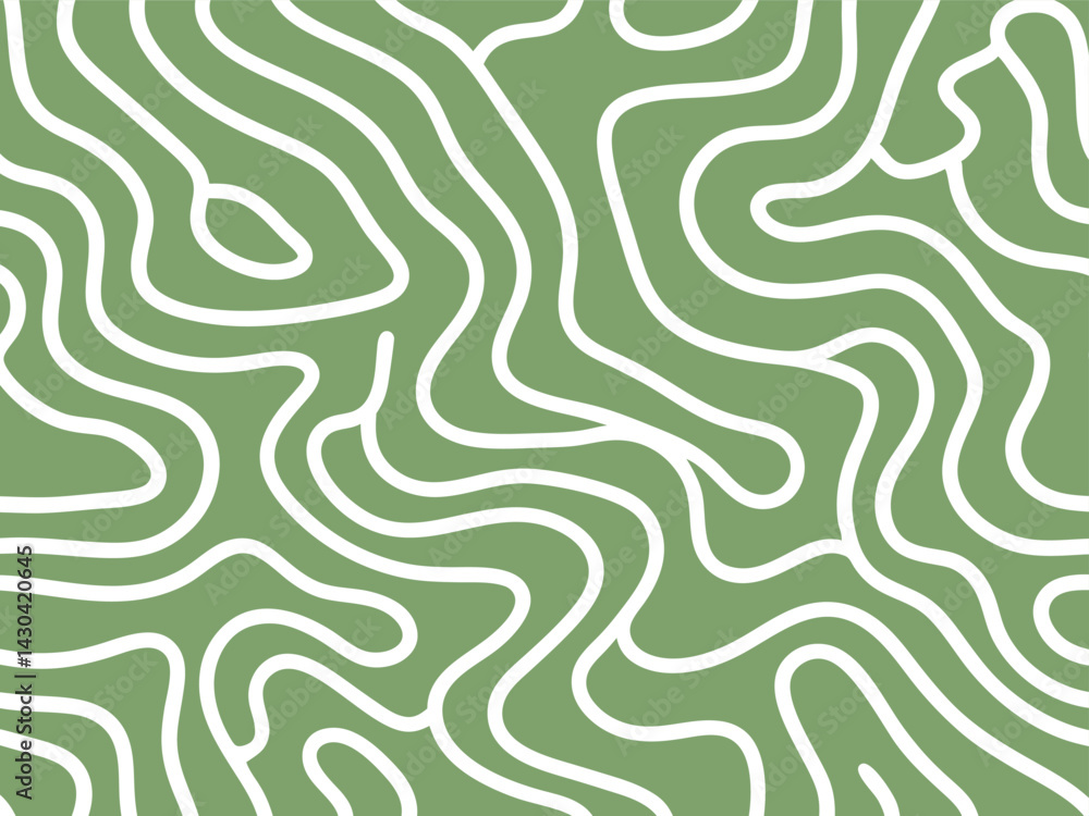 Fototapeta premium Seamless Abstract Organic Line Pattern - Minimalist Vector Design 