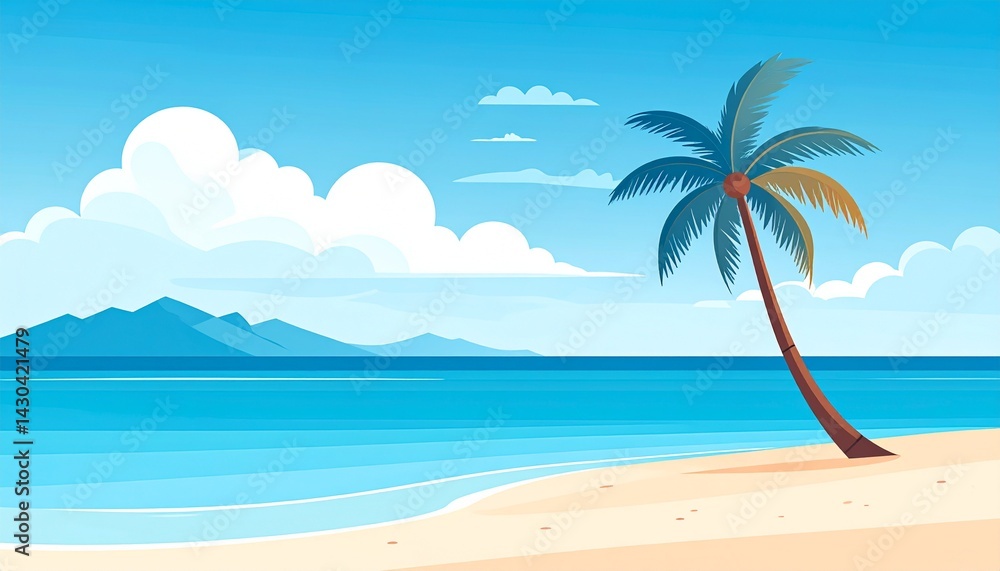 Fototapeta premium fond d'illustration de la mer d'été