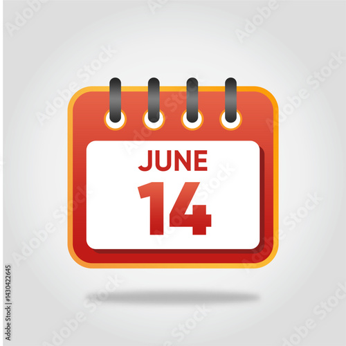 June 14 Calendar Illustration