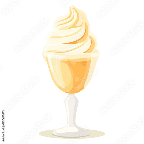 Ice cream in a glass illustration dessert texture vector