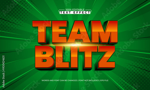 team blitz editable text effect with a team and champion text style