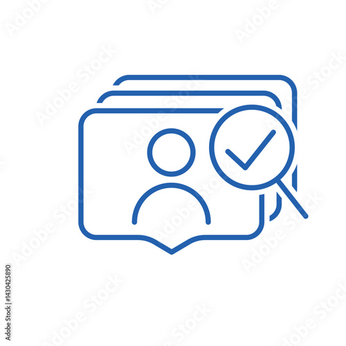 Search for qualified specialists. Human resources.Vector linear icon isolated on white background.