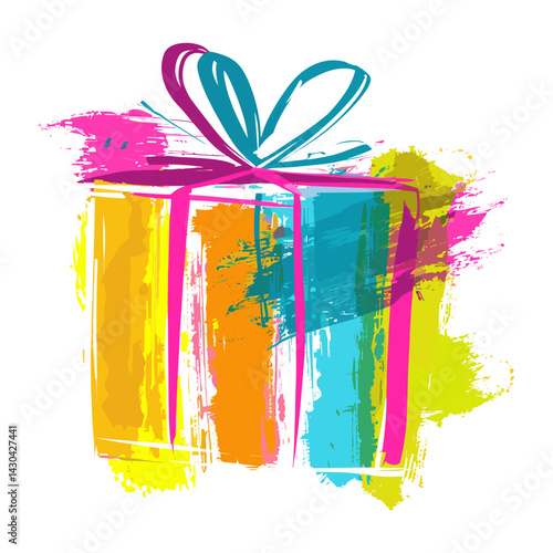 Gift box shape illustration colorful colors vector
