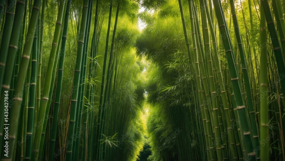 Fototapeta premium Lush bamboo foliage in a tropical Hawaii setting