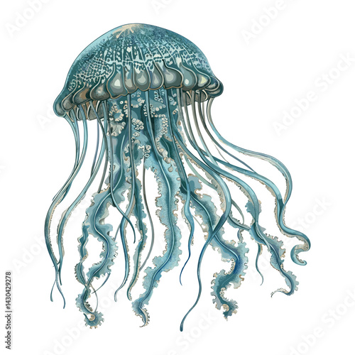 Jellyfish illustration animal ocean vector