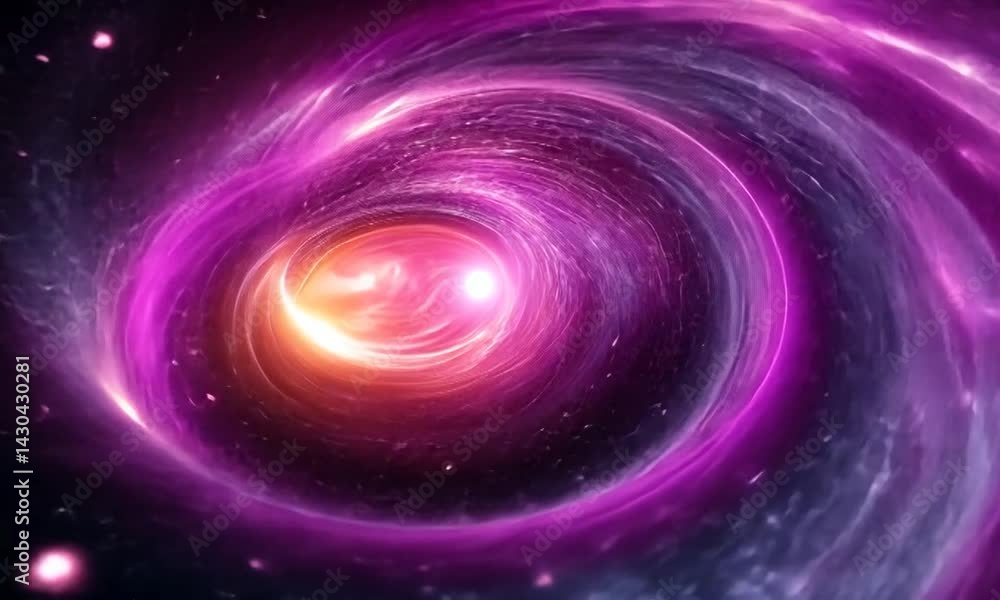 Vibrant cosmic vortex swirling with purple and orange hues, suggesting a journey through space Vibrant cosmic vortex swirling with purple and orange hues, suggesting a journey through space