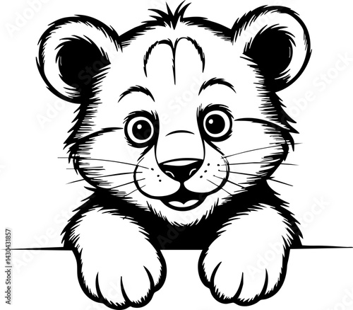 Adorable Vector Lion Cub Illustration
