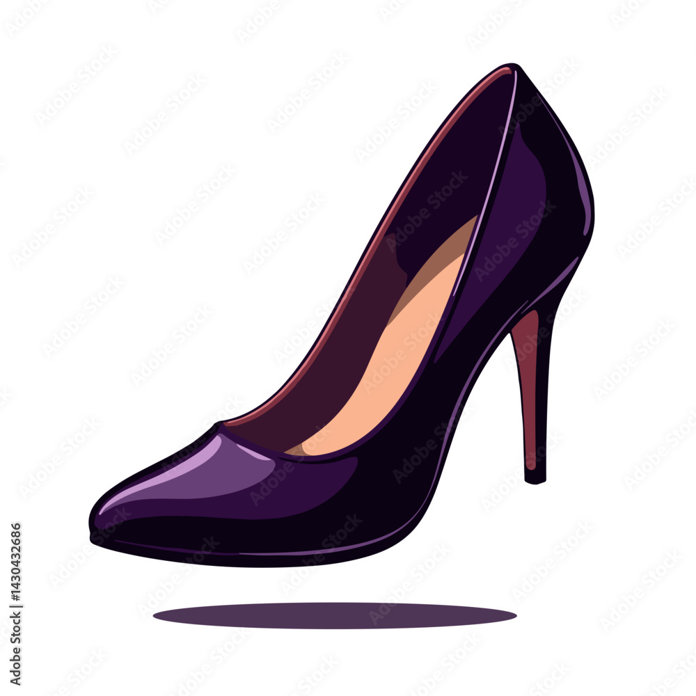Stylish witch shoe floating in pop art design, spooky fun Stylish witch shoe floating in pop art design, spooky fun