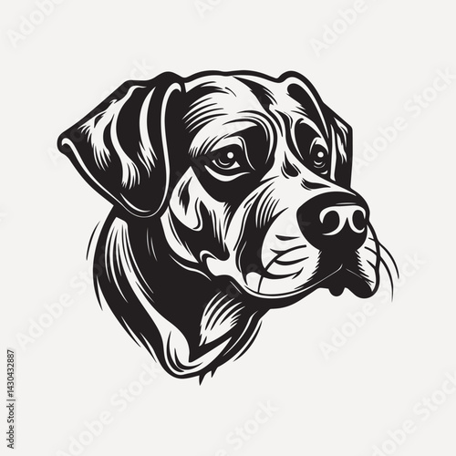Dog flat old school illustration vector.