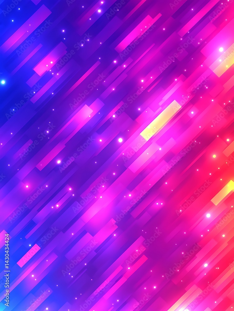 Obraz premium Iridescent light trails and particles create a vibrant cosmic abstract