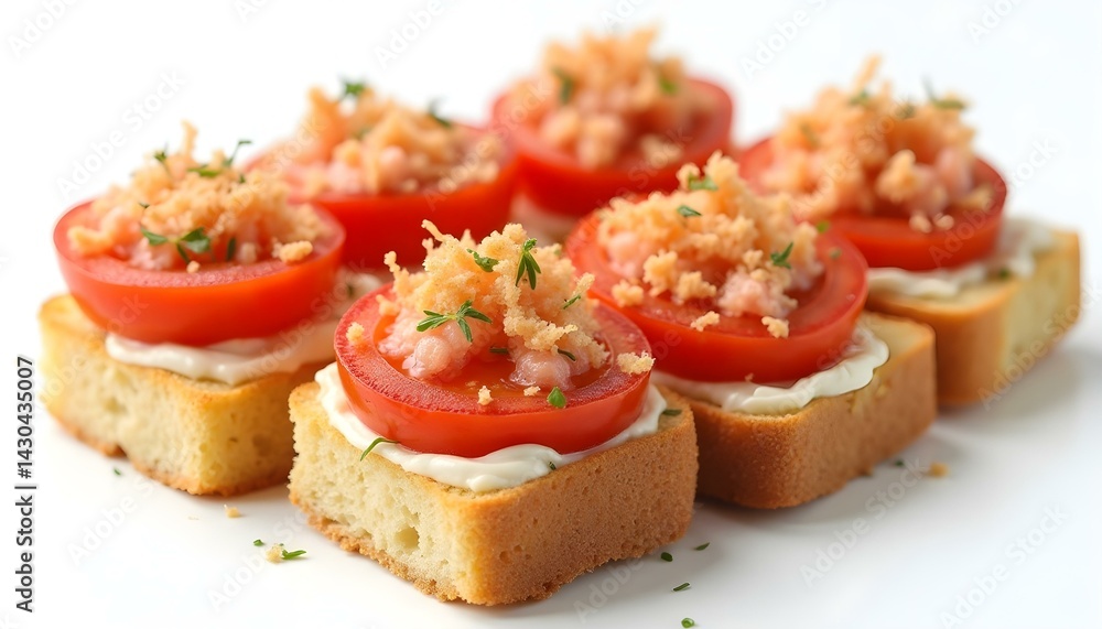Traditional italian Bruschetta on white background Traditional italian Bruschetta on white background