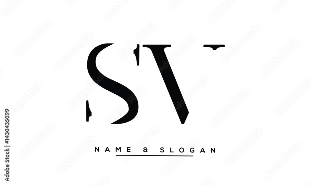 SV, VS Abstract Letters Logo Monogram