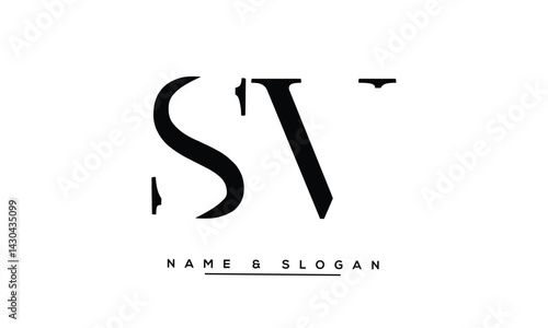 Obraz na płótnie SV, VS Abstract Letters Logo Monogram w salonie
