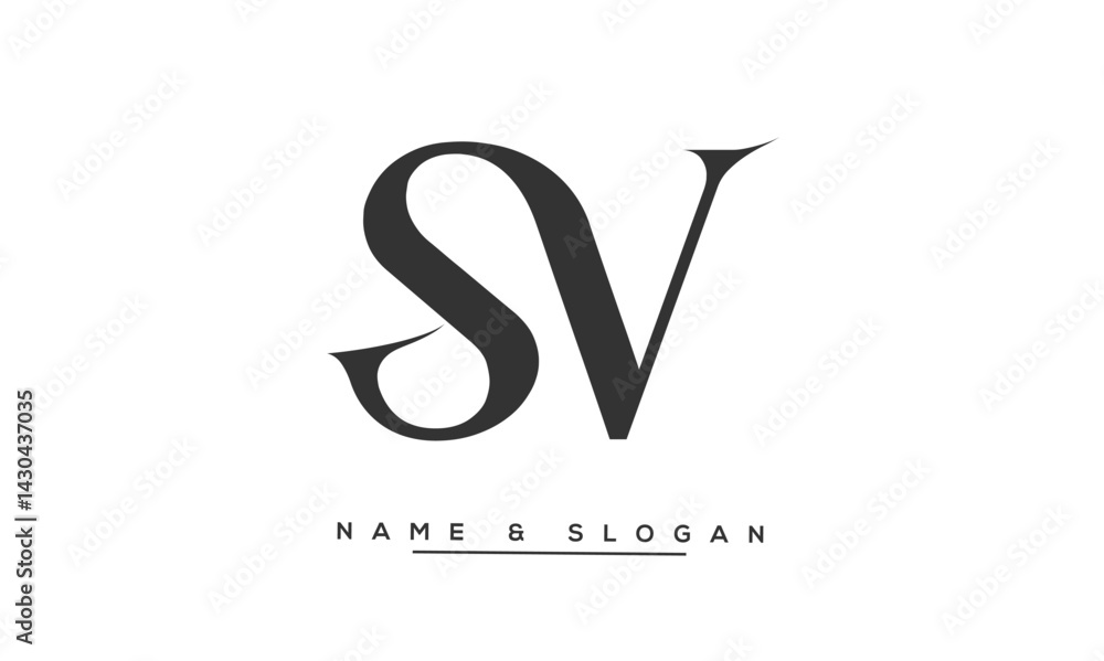 SV, VS Abstract Letters Logo Monogram