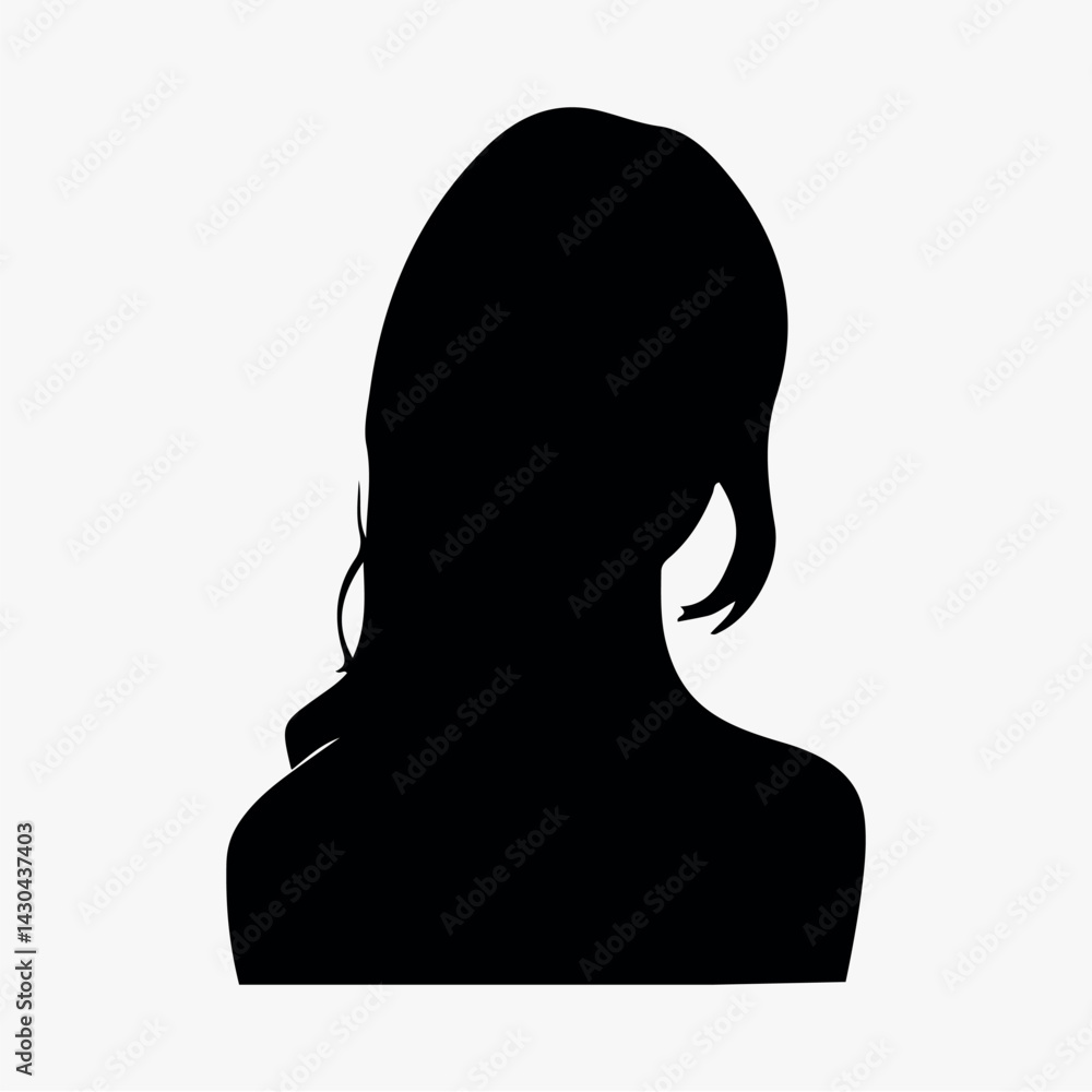 Silhouette female profile image isolated element vector Silhouette female profile image isolated element vector