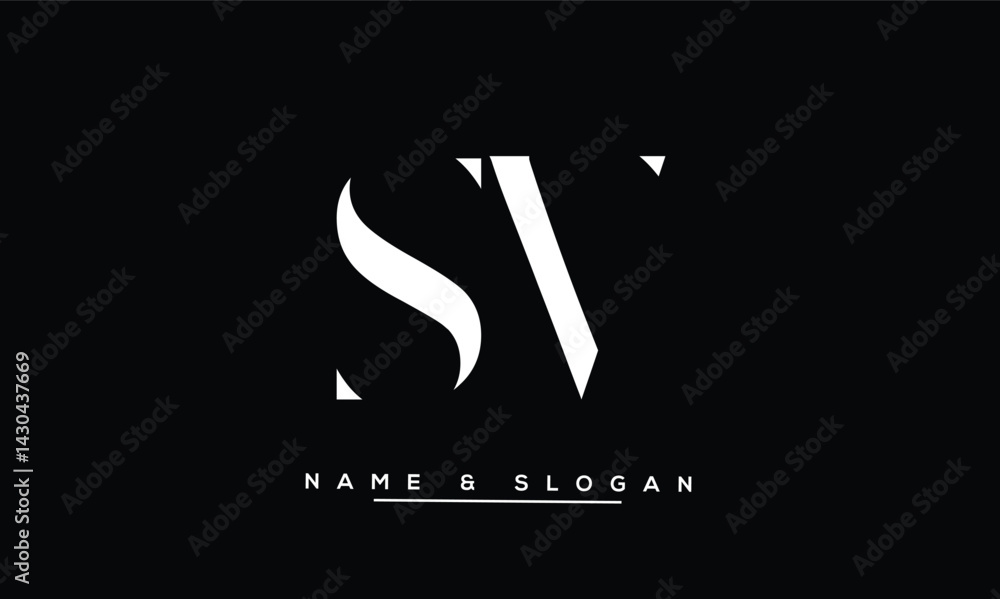 SV, VS Abstract Letters Logo Monogram