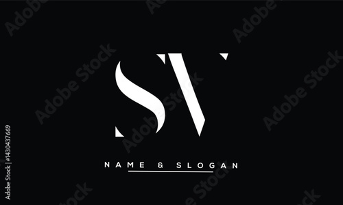 Obraz na płótnie SV, VS Abstract Letters Logo Monogram w salonie