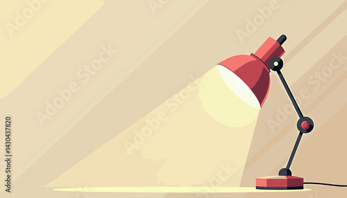 Red Desk Lamp Illuminates Workspace for Study Guides, Home Office Blogs, Task Lighting Websites, Interior Design Articles, Productivity Tools, and Student Resources