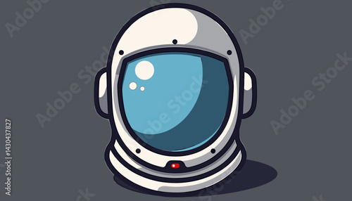 Cartoon Astronaut Helmet Illustration Design for Science Websites, Space Exploration Blogs, Kids Education, Sci-Fi Art Projects, and Space Themed Merchandise-