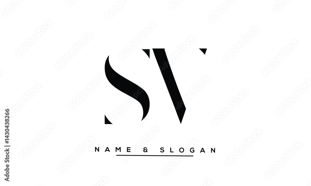 SV, VS Abstract Letters Logo Monogram