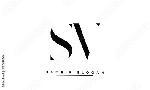 Obraz na płótnie SV, VS Abstract Letters Logo Monogram w salonie