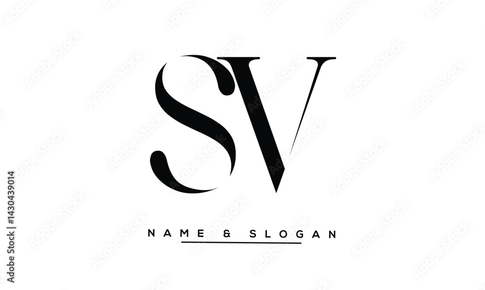 SV, VS Abstract Letters Logo Monogram
