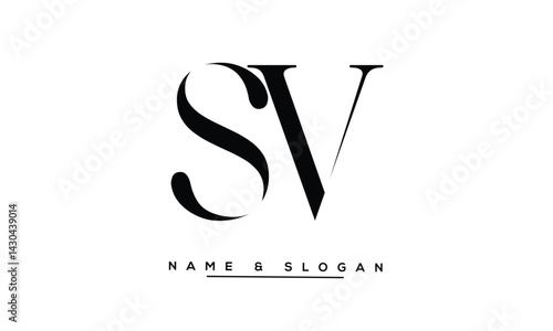 Obraz na płótnie SV, VS Abstract Letters Logo Monogram w salonie