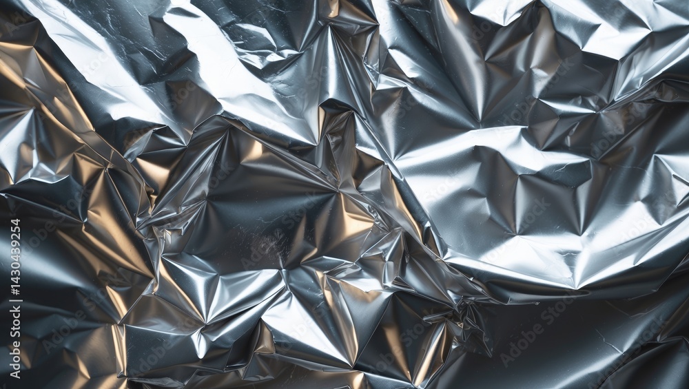 Textured silver foil background with crumpled metallic surface Textured silver foil background with crumpled metallic surface