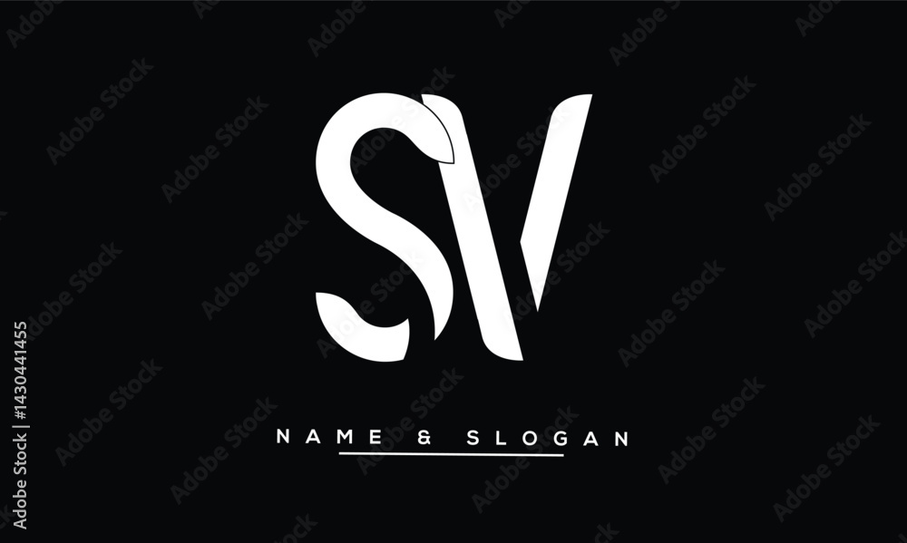 SV, VS Abstract Letters Logo Monogram