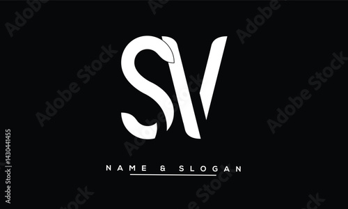 Obraz na płótnie SV, VS Abstract Letters Logo Monogram w salonie