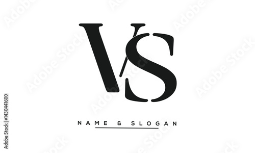 Obraz na płótnie SV, VS Abstract Letters Logo Monogram w salonie
