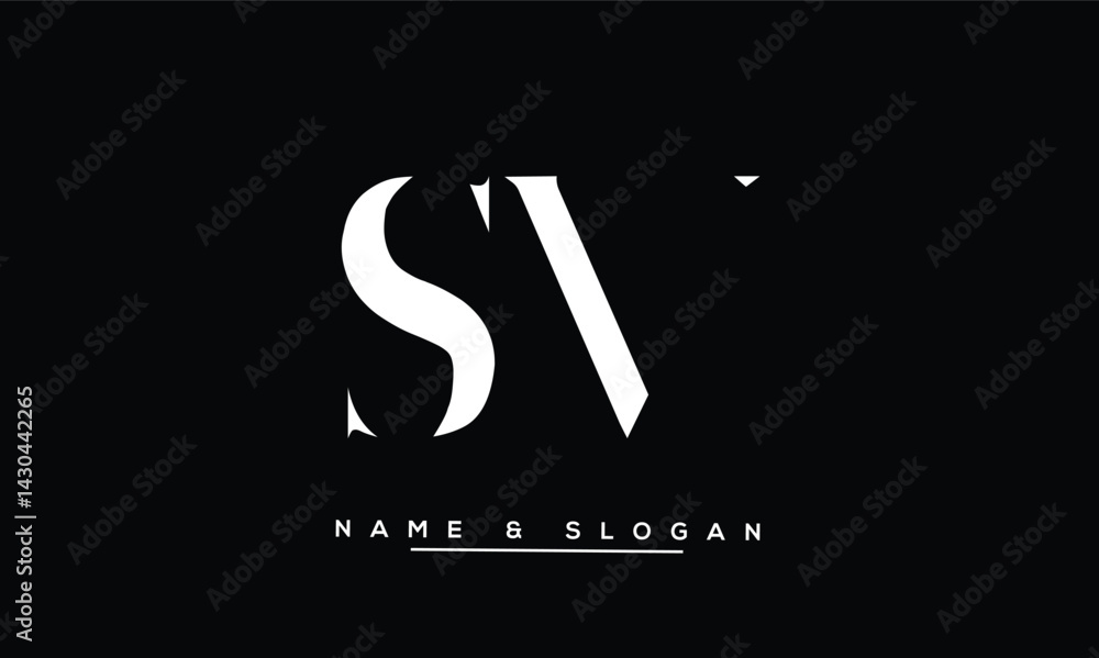 SV, VS Abstract Letters Logo Monogram