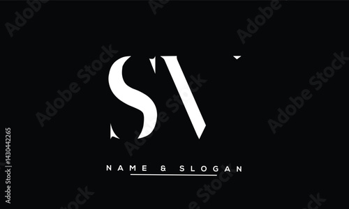 Obraz na płótnie SV, VS Abstract Letters Logo Monogram w salonie