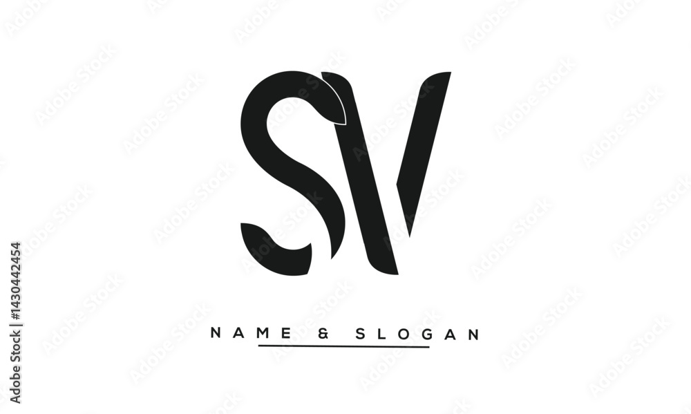 SV, VS Abstract Letters Logo Monogram