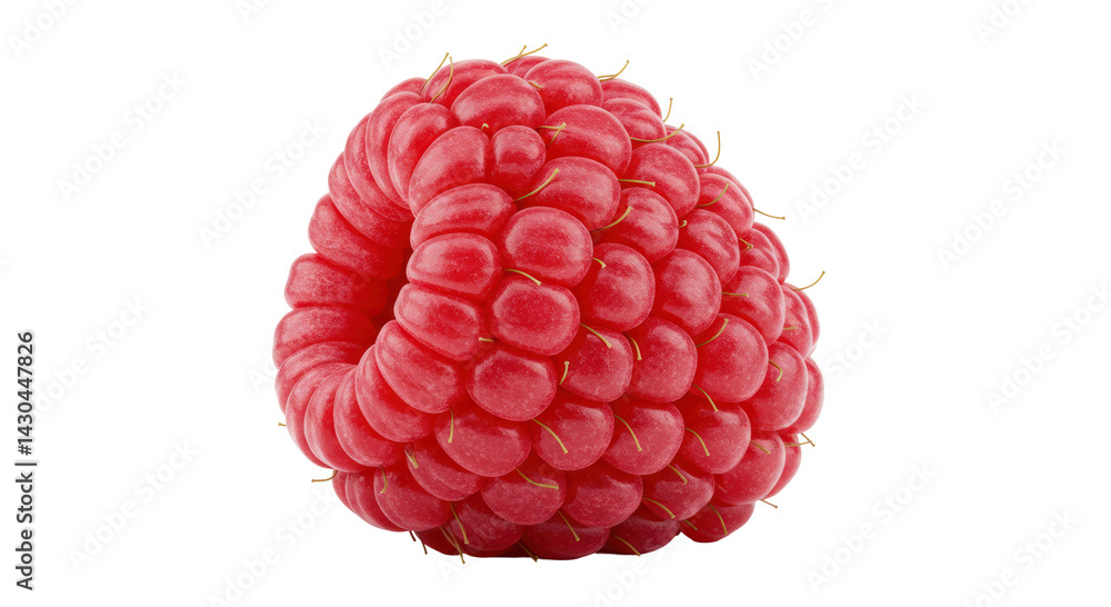 Isolated Close-Up of Vibrant Red Raspberry Isolated Close-Up of Vibrant Red Raspberry