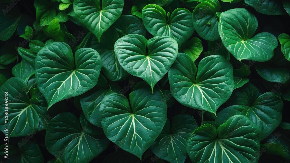 Aerial view of vibrant lush leaves in nature Aerial view of vibrant lush leaves in nature
