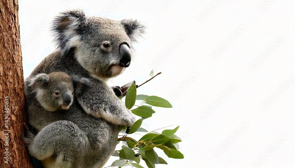 Naklejka premium Koala parent and child