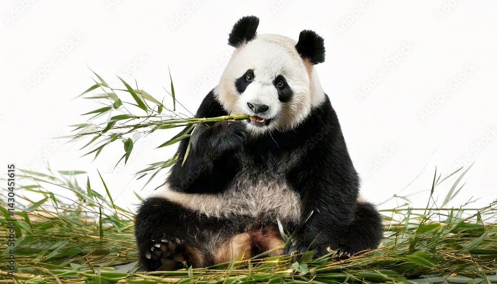 Obraz premium giant panda eating bamboo