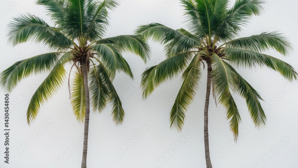 Isolated coconut tree with a white background Isolated coconut tree with a white background