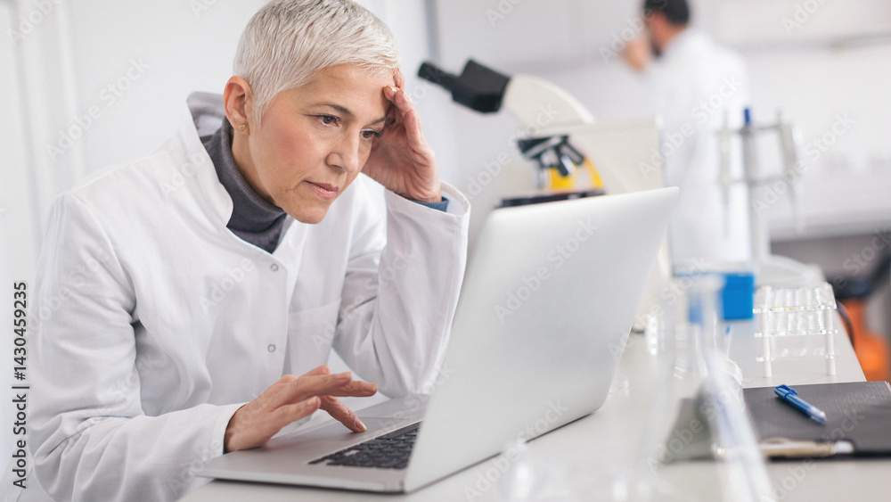 Senior female scientist working in laboratory Senior female scientist working in laboratory