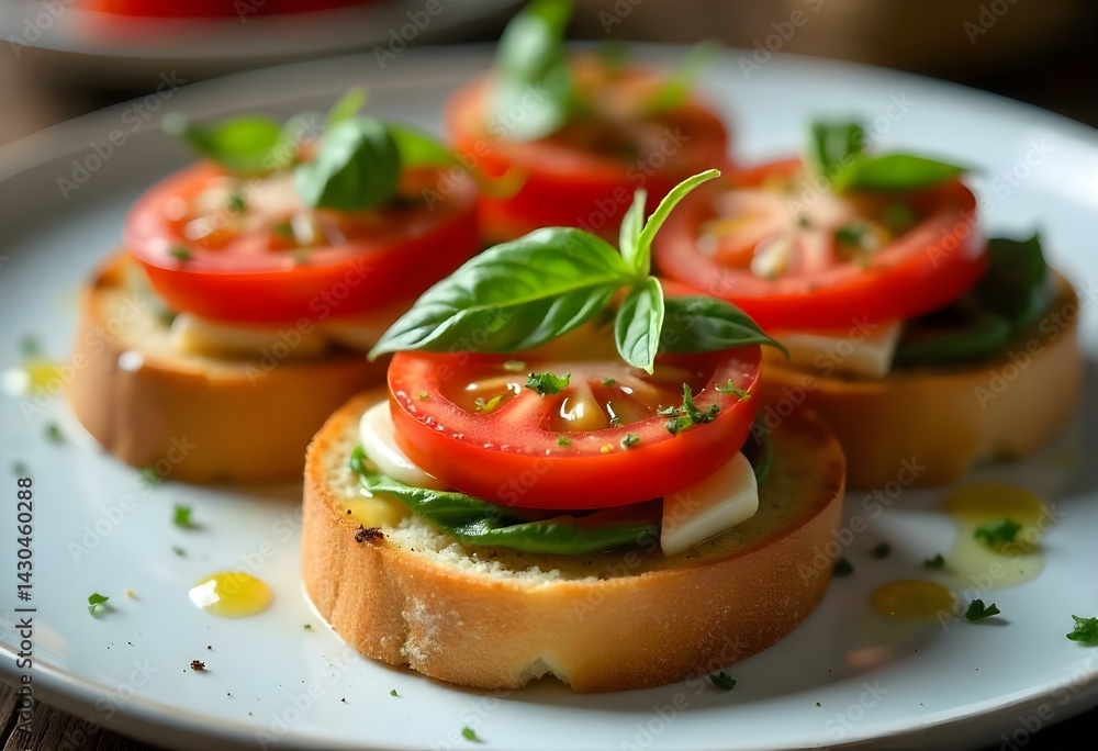 Traditional italian Bruschetta on white background Traditional italian Bruschetta on white background