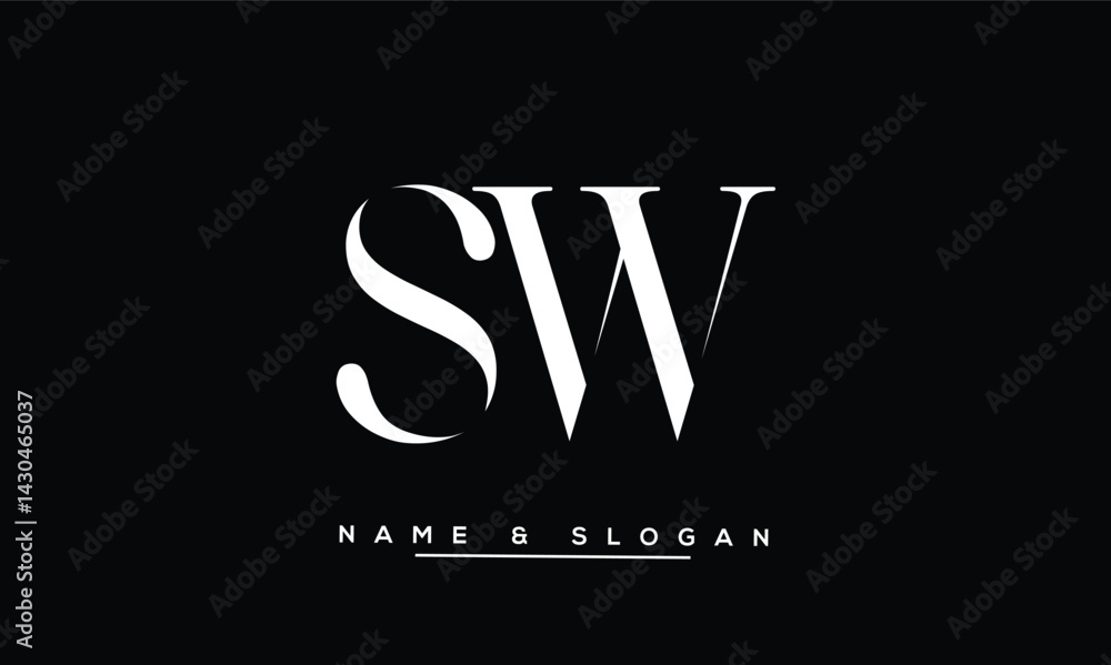 SW, WS Abstract Letters Logo Monogram