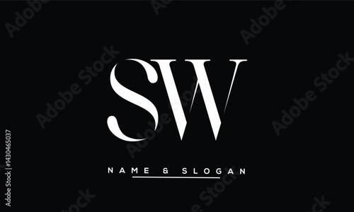 Obraz na płótnie SW, WS Abstract Letters Logo Monogram w salonie