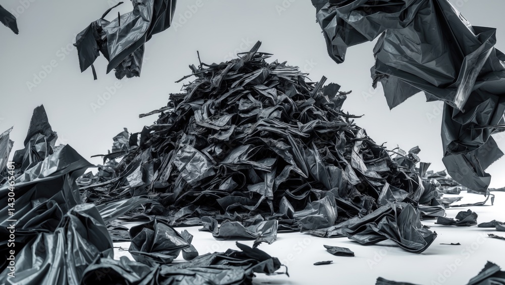 Burned paper pile with ashes on a white background Burned paper pile with ashes on a white background