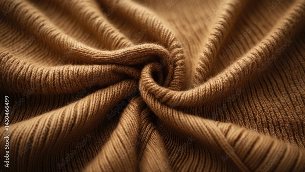 Wool texture background in close-up. Folds of material in waves. Winter sweater fibers knitted.