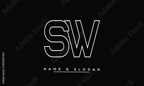 SW, WS Abstract Letters Logo Monogram
